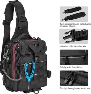 Mochila de Pesca Fabricada en Vietnam con Soporte para Caña y Porta Agua, Multicompartimentos, Ligera, para Equipo de Pesca - Product Image 3