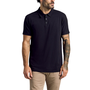 Tissu tricoté ODM classique confortable pour hommes, motif solide, col pratique, technique de teinture unie, pratique pour polo - Product Image 5