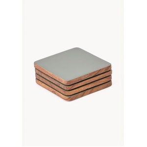 <b>Low</b> Price Handmade Mango Wood Coasters with Best Enamel Printed Kitchenware Cup Coaster for Tableware and <b>Table</b> Top Use - Product Image 2