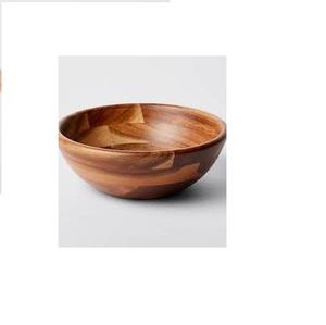 Bol de service en bois au design élégant, bol rond en bois naturel pour salade et fruits, pour une utilisation en cuisine, bol en bois multi-usages - Product Image 4