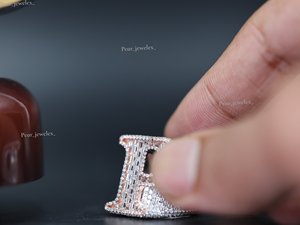 925 Sterling <b>Silver</b> Rhodium Plated high Shine Drip Style VVS Moissanite Diamond Sparkling <b>Ring</b> For <b>Men</b> Women Wear - Product Image 6