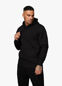 Conjunto de sudadera con capucha y Jogger esencial negro para hombre, moderno y versátil, comodidad y estilo perfectos para todas las estaciones - Product Image 4
