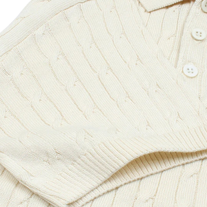 เสื้อโปโลถักลายเคเบิลสำหรับผู้ชาย ผ้าคอตตอนพรีเมียม แขนสั้น ทรงคลาสสิก สวมใส่สบาย สไตล์ลำลองและสมาร์ท - Product Image 5