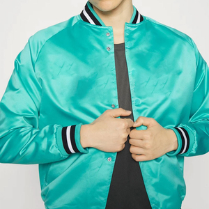 Premium Quality Satin Baseball <b>Jacket</b> <b>Men</b> Autumn Casual <b>Slim</b> <b>Fit</b> Stand Collar Solid Color Satin Varsity <b>Jacket</b> for <b>Men</b> - Product Image 4