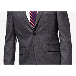 Giacca da abito da uomo JM Haggar Classic/Regular Fit in tessuto elasticizzato Sharkskin, colore grigio, taglia 42L - Product Image 3