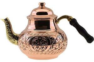 กาน้ำชาทองแดงลายตอก ดีไซน์แบบกาน้ำโลหะ สำหรับเสิร์ฟกาแฟและชา ใช้กับเตาแก๊ส เหมาะสำหรับเสิร์ฟอาหารเช้า - Product Image 6