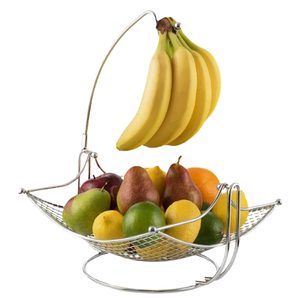 Cesta de fruta de alambre hecha a mano de nuevo estilo, fabricante al por mayor, nuevo diseño, utensilios de cocina, cesta de fruta de Metal - Product Image 1