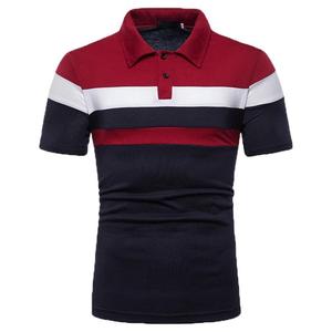 Vente chaude de polos décontractés pour hommes avec logo personnalisé à manches courtes Tissu imprimé golf Chemise vierge - Product Image 2