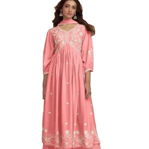 Último diseñador Pure Reyon trabajo de bordado de hilo Plazzo Suit By Fab Zone - Product Image 1