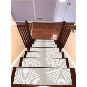 Tapis imprimé à motifs géométriques, tapis d'escalier moderne de style Kilim beige, Gobelin - Product Image 4