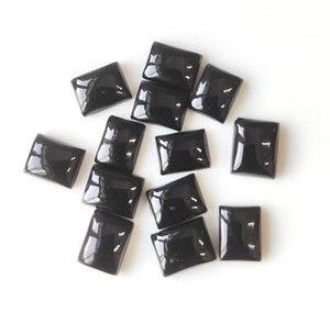 3x5mm-20x30mm พลอยพลอยพลอยพลอยสีดำธรรมชาติทรงสี่เหลี่ยมพลอยหลังแบนทรงหลวมสำหรับทำเครื่องประดับ - Product Image 1