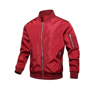 <b>Men's</b> Windproof Autumn/Winter <b>Jacket</b> Stand Collar Custom Logo <b>Long</b> Sleeve Casual Vintage Bomber <b>Jacket</b> Applique OEM Service - Product Image 5