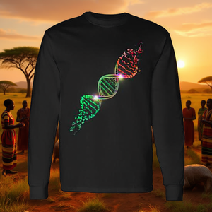 T-shirt à manches longues African DNA Pan African Flag Shattered Strand - Product Image 3