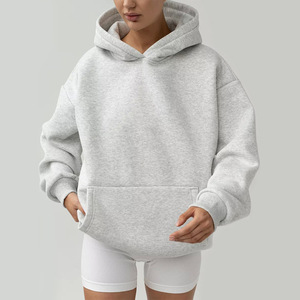 Sudadera informal de gran tamaño para mujer sólida con bolsillos, jersey de manga larga, forro polar con capucha, transpirable más suave para Otoño e Invierno - Product Image 4