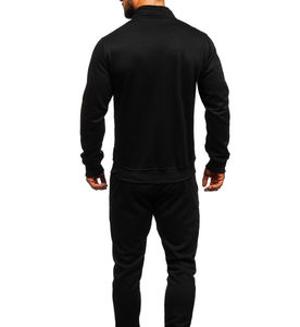 Ensembles de survêtements en polaire technique respirante à la mode pour hommes, à fermeture éclair unie personnalisable, à motif solide - Product Image 4