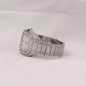 นาฬิกาสายสีโรสโกลด์ดีไซเนอร์หรูหราสำหรับผู้ชายประดับเพชรโมอิสอัญมณีทรงหลวมสไตล์คลาสสิก - Product Image 2