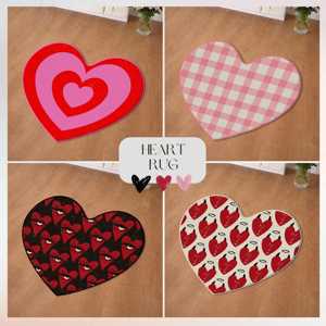Red Pink Hearth Rug, Gift For Lovely, <b>Valentines</b> <b>Day</b> Gift, Hearth Rug For <b>Valentine</b>, Girl Room Rug <b>Decor</b>,Heart 4 - Product Image 3