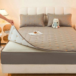 Lightweight Knitted Quilted Non-<b>Waterproof</b> Eco-Friendly Polyester Mattress <b>Protector</b> Soft <b>Bed</b> Protection Cover for Home Hotel - Product Image 6