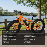 Vélo électrique pour adultes, moteur 500W, gros pneus, vélo de montagne électrique, batterie au Lithium 48V, 7 vitesses, vélo de neige, de plage, hors route