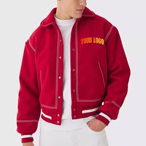 2025มาใหม่เสื้อครอปผ้าฝ้ายขนแกะ100% เสื้อครอปแจ็คเก็ตฮิปฮอปแนวสตรีทเสื้อตัดเย็บแบบชนสีตัดกัน - Product Image 4