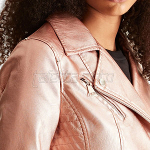 Chaqueta de Motociclista de Cuero para Mujer, Diseño Personalizado, Resistente al Viento - Product Image 6
