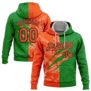 Sudadera con capucha con patrón de grafiti cosido personalizado naranja púrpura-negro Scratch Sports Pullover - Product Image 5
