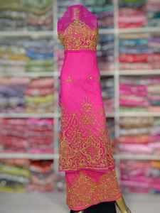 Robe de collection de mariage 2026 authentique et véritable en tissu maille nigérian écologique, motif floral George Elegance époustouflant - Product Image 5