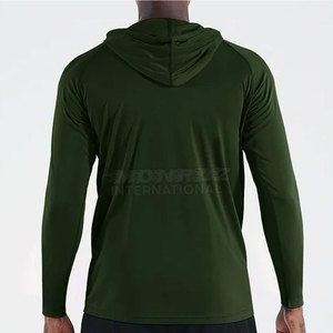 Top de entrenamiento de manga larga con sudaderas con capucha OEM personalizado para hombres Sudadera con capucha de compresión personalizada 2025 en tamaño adulto - Product Image 4