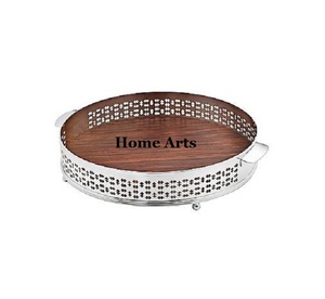 Bandeja para servir dulces de madera con asas de aluminio Bandeja para servir de forma rectangular hecha a mano al precio más barato - Product Image 5