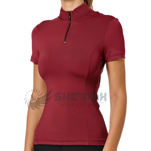 Blusa de espectáculo para montar a caballo, camisa de mujer, tela elástica ajustada, elegante, ligera, transpirable, ropa de competición ecuestre - Product Image 1