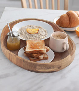 Plateau en bois d'acacia naturel écologique avec poignées pour servir et afficher - Product Image 1