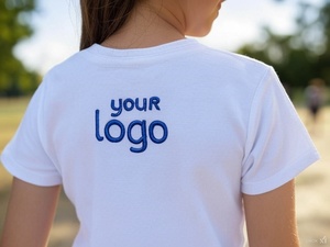Camiseta Casual Personalizada para Mujer, 100% Algodón Peinado, Premium, Gruesa, Manga Corta, Cuello Redondo, Logotipo en la Espalda - Product Image 5