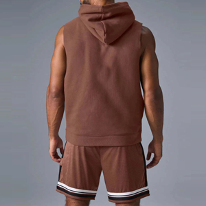 Sweat à capuche de gymnastique confortable pour la musculation Fitness Sweat à capuche léger et respirant fabriqué au Pakistan Pull à capuche sans manches - Product Image 3