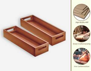 Bandeja de Madera para Servir, Atractiva y Multiusos, Decorativa, Apilable, para Servir Postres - Product Image 3