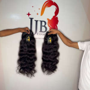 Venta al por mayor de alta calidad de la India Virgen del pelo crudo de doble dibujado de la onda del cuerpo paquetes de cabello humano, ondulado pelo del templo indio - Product Image 2