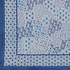 Blue Abstract Print 240 TC Cotton Double Bed Sheet Set 2 <b>Pillow</b> Covers 100% Cotton for Home Use 3-Piece Bedroom Set (SHKV1058) - Product Image 5