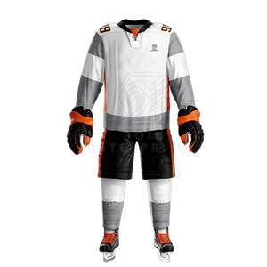 Meilleure vente uniforme de hockey sur glace unisexe prix d'usine en vrac doux au toucher avec techniques de broderie - Product Image 2