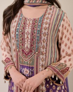 Jasood Full Anarkali Kodi Set Pure Chiffon secado rápido para ocasiones festivas eventos diurnos estilo moderno fiestas reuniones familiares - Product Image 6