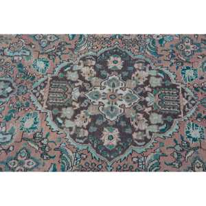 Classic <b>Brown</b> Blue Vintage Turkish Rug 4.4 X 7.9ft Handmade Patchwork Design <b>Wool</b> Bamboo Silk Material Latex Backing for Living - Product Image 5
