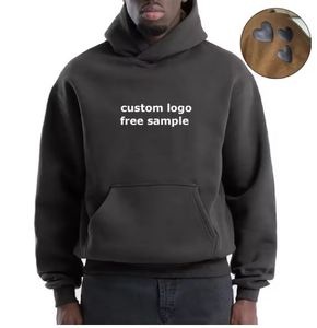 Sudadera con capucha para hombre de 410GSM de peso pesado al por mayor, jersey de invierno de gran tamaño personalizado, ropa informal con bolsillo bordado hinchado con impresión Digital - Product Image 1