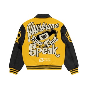 Chaqueta Universitaria de Lana para Hombre, Personalizada, de Alta Calidad, ODM OEM, Estilo Urbano, Mangas Completas, Cuello en V, con Logotipo - Product Image 2