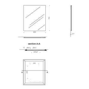 70x60 cm LED Backlit Bathroom <b>Mirror</b> - Product Image 6