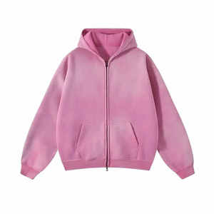 Sweats à capuche zippés vierges Sweat à capuche zippé Fermeture éclair personnalisée Hommes Sweat à capuche zippé en éponge française - Product Image 5