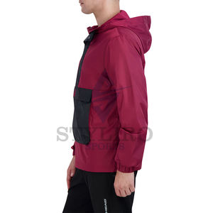 Veste coupe-vent pour homme avec logo personnalisé brodé sur le devant, imperméable, à capuche, 100% polyester - Product Image 4