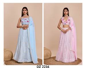 Mira directamente de un set de película de ensueño mientras caminas en este elegante Lehenga Choli, la ropa de fiesta tradicional perfecta - Product Image 1