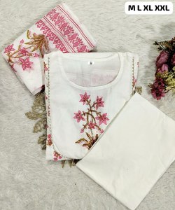 Dernière collection de Kurti, pantalon et dupatta en coton avec travail manuel imprimé, fabricant de Surat au prix le plus bas, mode féminine - Product Image 6