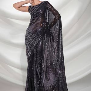 Édition spéciale Nouvelle belle collection de saris Georgette brodés - Product Image 2