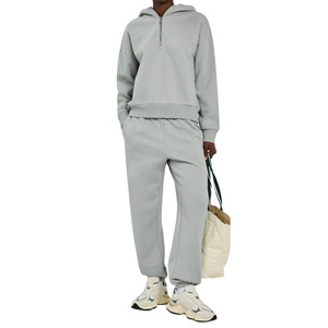 Custom Acid <b>Wash</b> Fleece Oversized Women's Half Zip Hoodie <b>Stand</b> Collar Sweatshirt Quarter Zip Pullover Drop Shoulder Top - Product Image 1