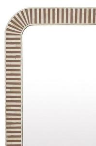 กรอบกระจกฝังกระดูกสีน้ำตาลที่มีรายละเอียดดอกไม้ที่ซับซ้อนเหมาะสำหรับการตกแต่งภายในบ้านที่ทันสมัยและเน้นการตกแต่งผนัง - Product Image 4