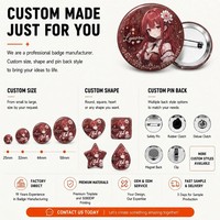 Maßgefertigte Anime-Stil Metall-Buttons mit Offsetdruck für Cosplay-Events, Souvenirs und Großhandel